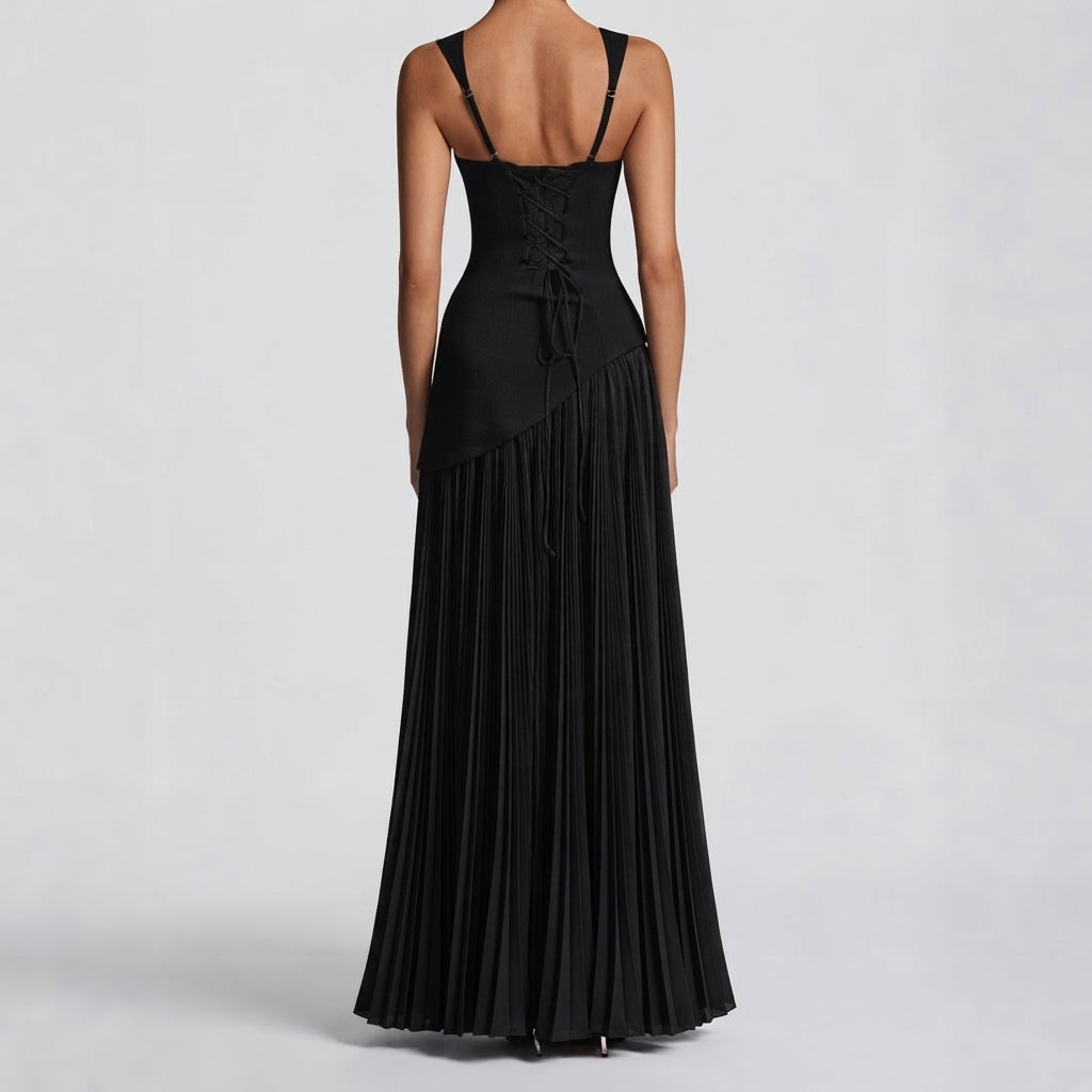Isabella | Women's A-Line Sleeveless Fitted-Waist Maxi Dress