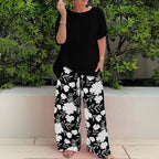 Madison | Women's Plus Size Two-Piece Set with Floral Wide-Leg Pants and Relaxed Top