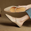 Layla | Women's Pointed Toe Leather Mary Jane Mules with Buckle Strap