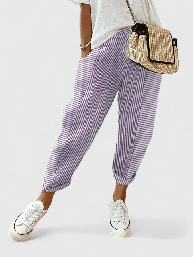Elvira | Women's Comfortable Pants with Stretch Waistband and Side Pockets