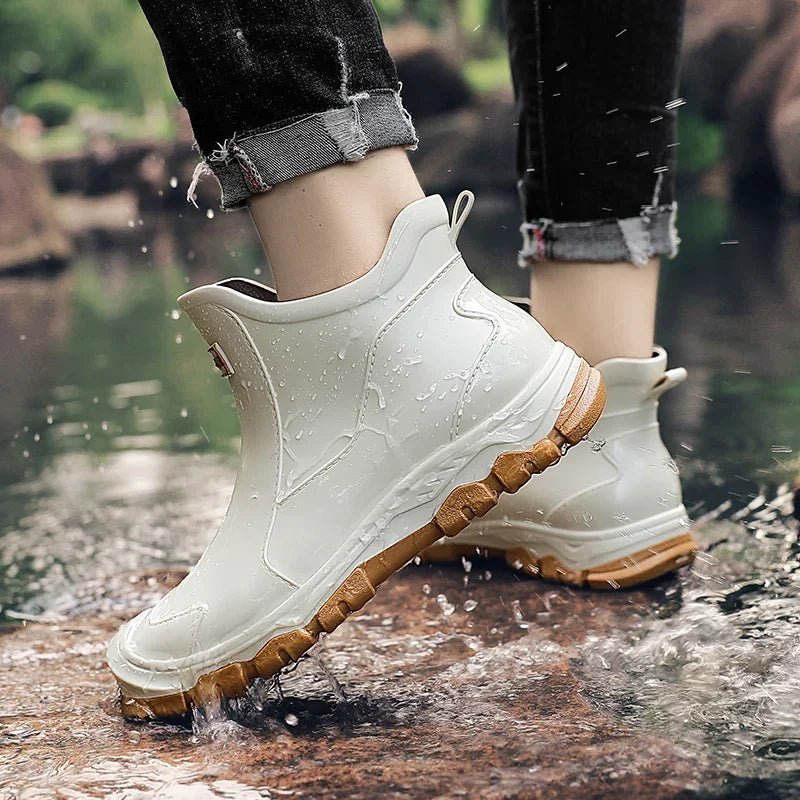 Lucas | Women's Waterproof Slip-On Chelsea Rain Ankle Boots, Treaded Sole