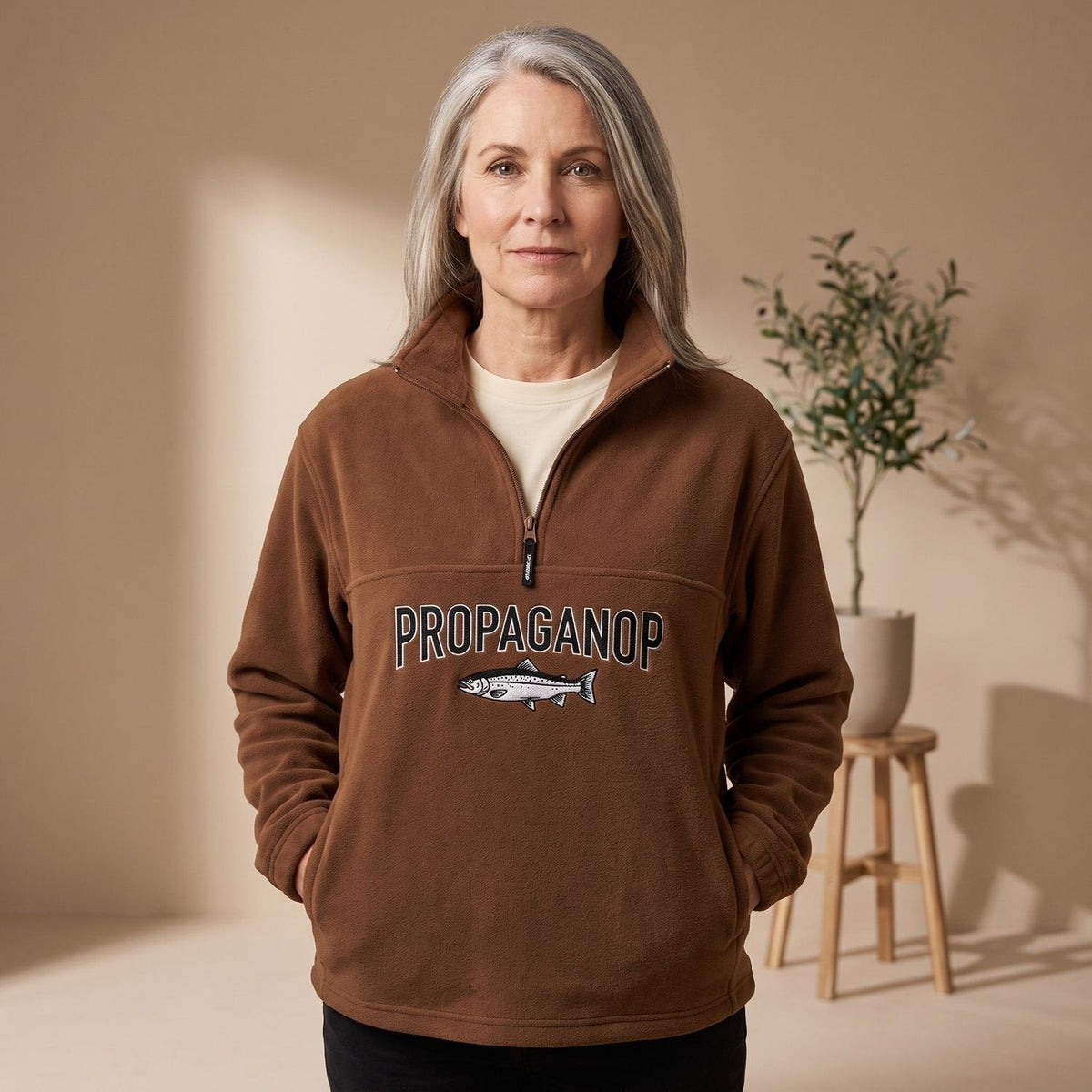 Eleanor | Women's Aztec Print Half-Zip Collar Pullover Sweater