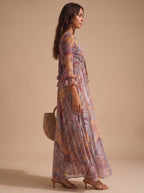 Harper | Women's Boho Paisley Flowy Long-Sleeve Maxi Dress