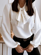Scarlett | Women's Bow-Neck Puff Long Sleeve Blouse