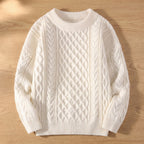 Sophia | Women's Cable-Knit Crew Neck Ribbed-Cuff Pullover Sweater