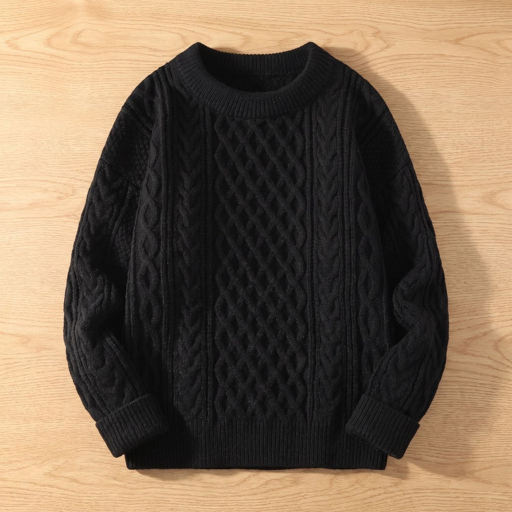 Sophia | Women's Cable-Knit Crew Neck Ribbed-Cuff Pullover Sweater