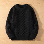 Sophia | Women's Cable-Knit Crew Neck Ribbed-Cuff Pullover Sweater