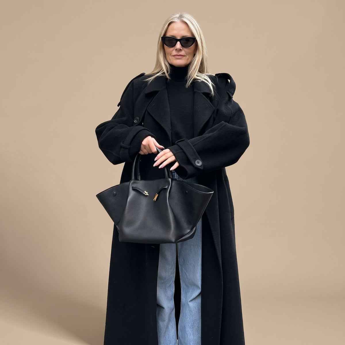 Luna | Women's Classic Double-Breasted Long Belted Trench Coat