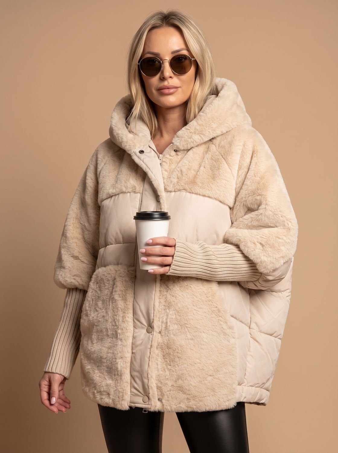 Grace | Women's Coat Oversized Faux Fur Quilted Hooded Puffer Jacket