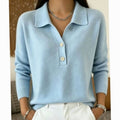Emma | Women's Collared Button-Placket Knit Pullover Sweater
