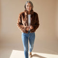Evelyn | Women's Cropped Faux Fur Coat Zip-Up Fluffy Jacket
