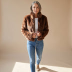 Evelyn | Women's Cropped Faux Fur Coat Zip-Up Fluffy Jacket