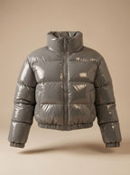 Scarlett | Women's Cropped Glossy Zip-Up Puffer Jacket