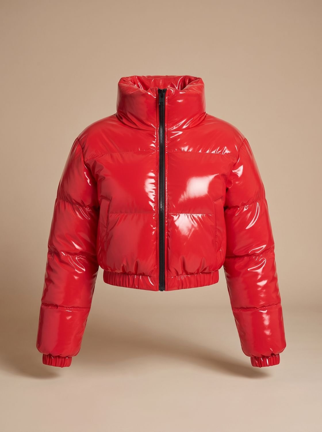 Scarlett | Women's Cropped Glossy Zip-Up Puffer Jacket