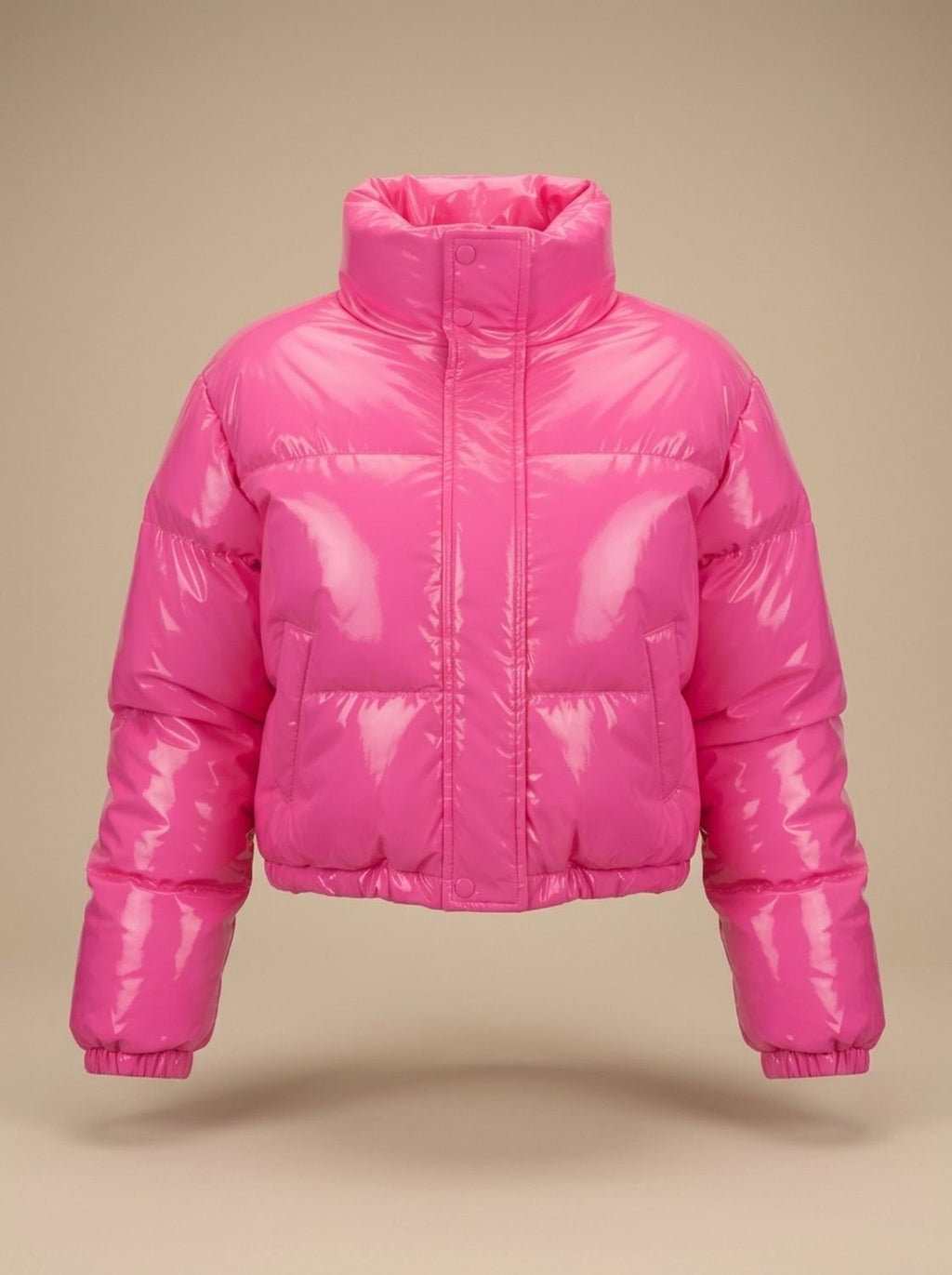 Scarlett | Women's Cropped Glossy Zip-Up Puffer Jacket