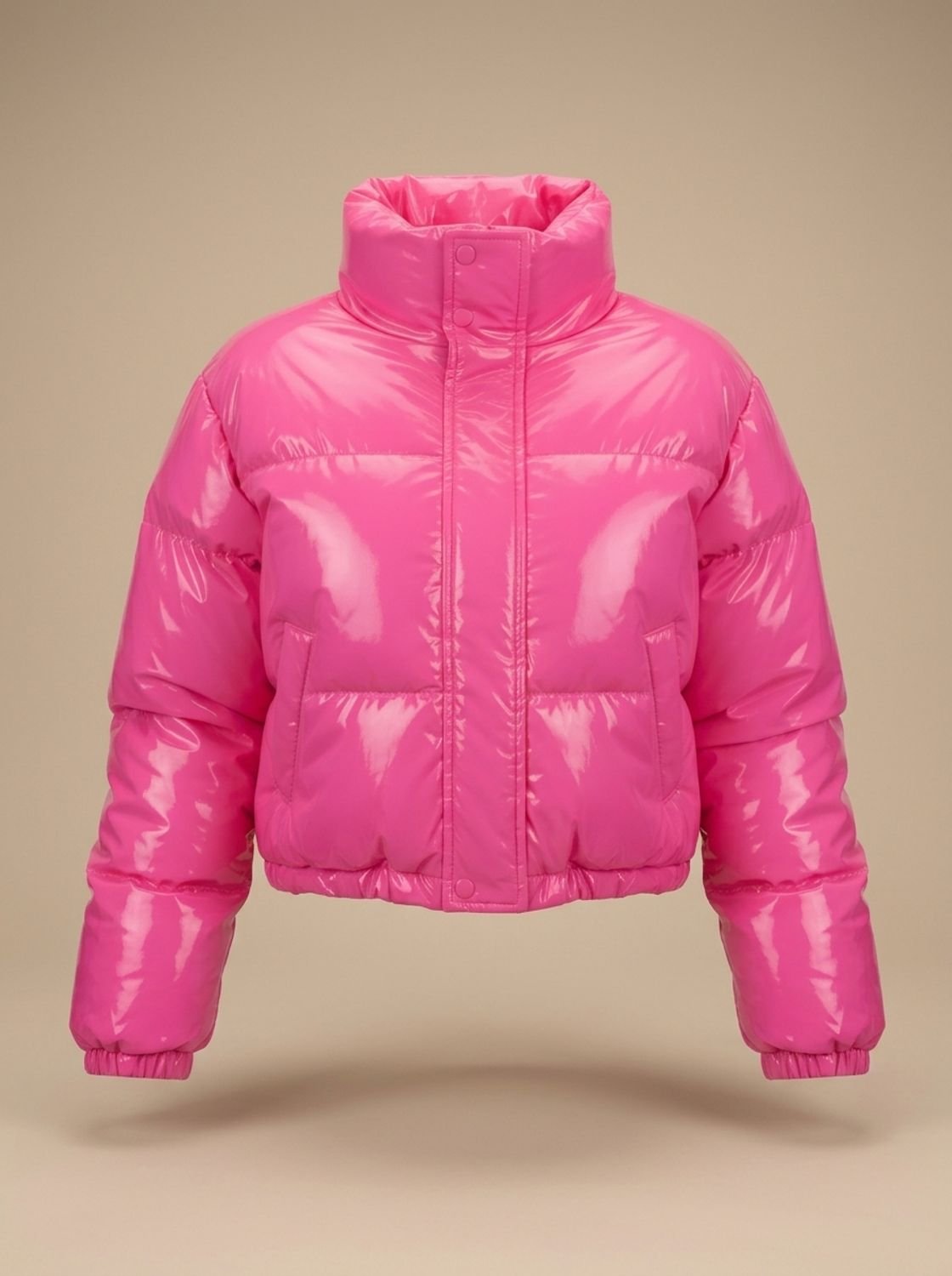 Scarlett | Women's Cropped Glossy Zip-Up Puffer Jacket