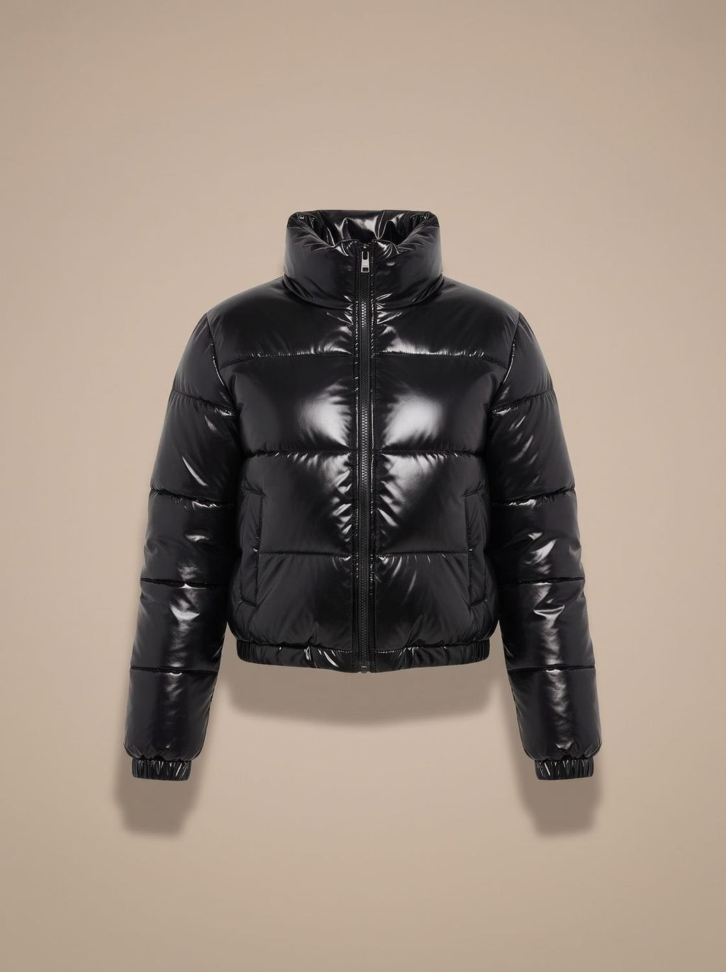 Scarlett | Women's Cropped Glossy Zip-Up Puffer Jacket