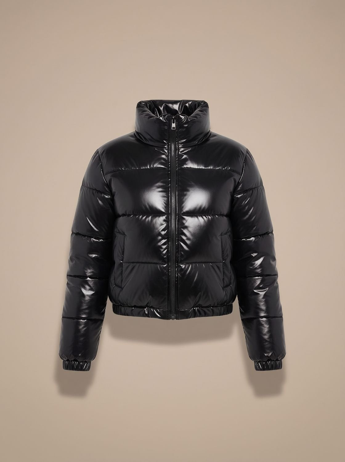 Scarlett | Women's Cropped Glossy Zip-Up Puffer Jacket