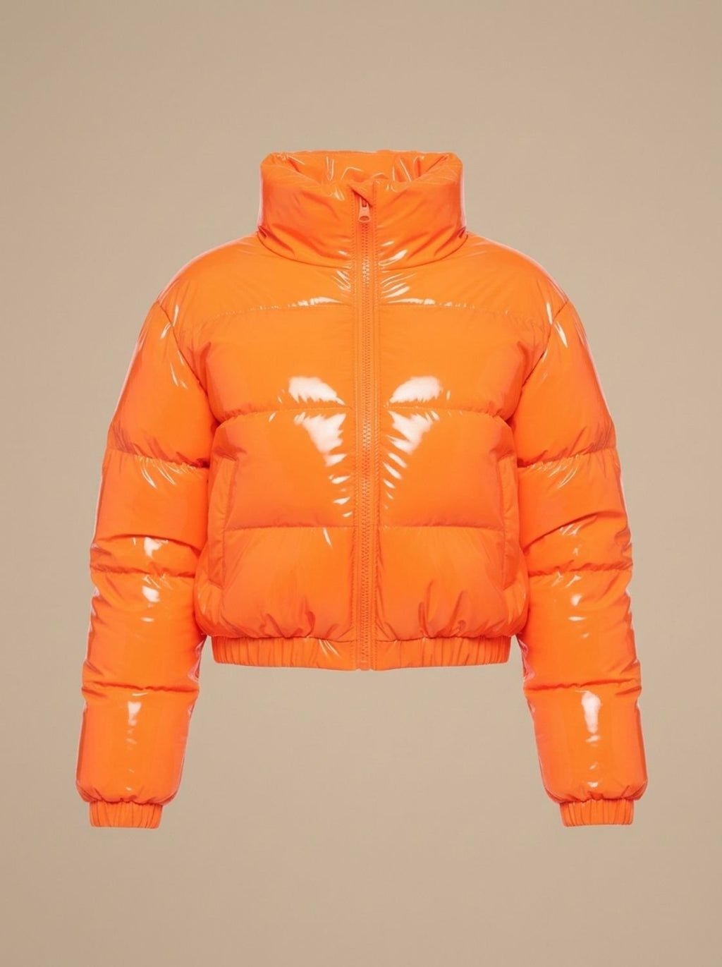 Scarlett | Women's Cropped Glossy Zip-Up Puffer Jacket