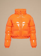 Scarlett | Women's Cropped Glossy Zip-Up Puffer Jacket