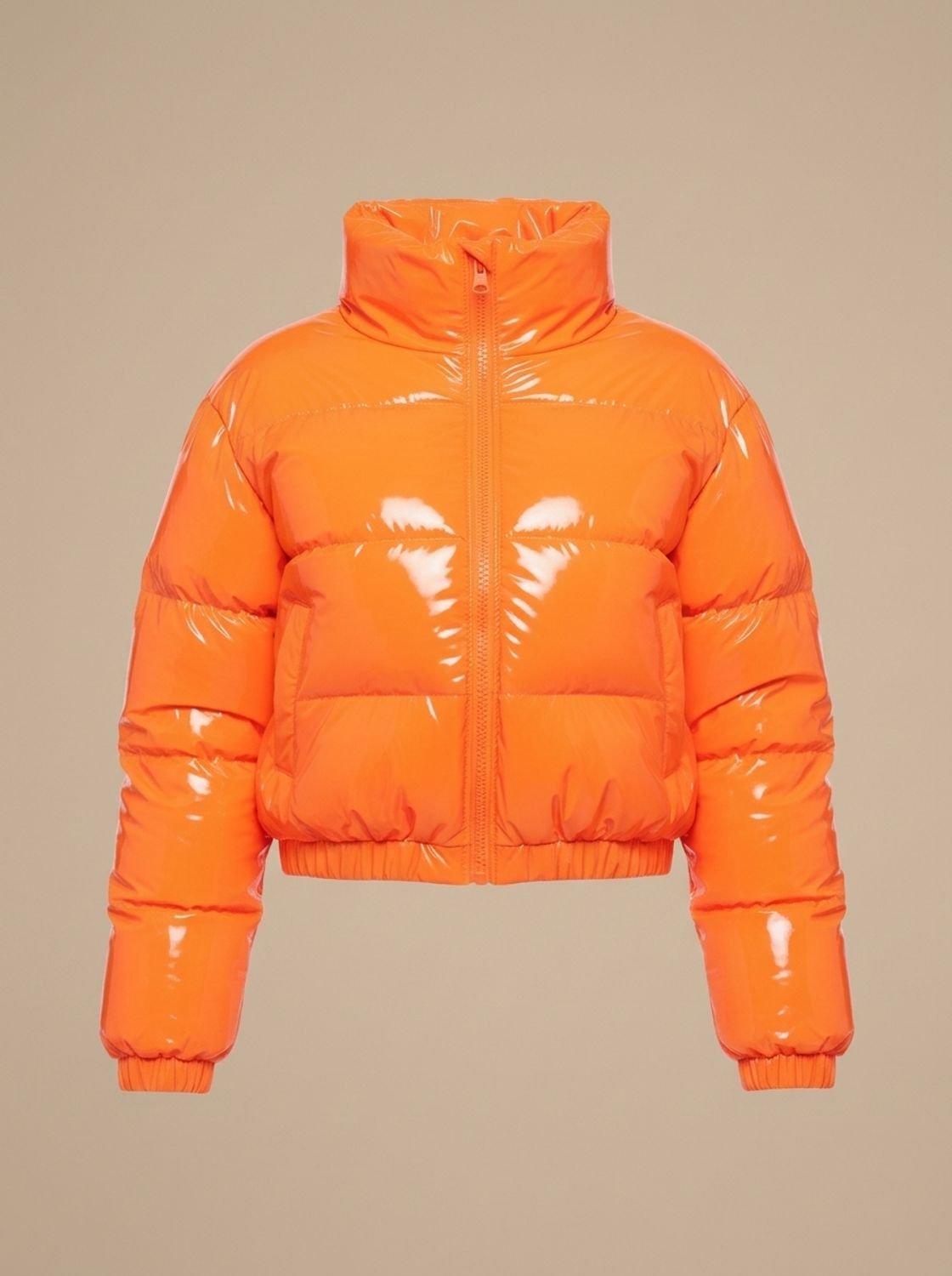 Scarlett | Women's Cropped Glossy Zip-Up Puffer Jacket
