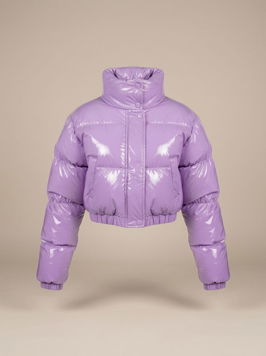 Scarlett | Women's Cropped Glossy Zip-Up Puffer Jacket