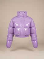 Scarlett | Women's Cropped Glossy Zip-Up Puffer Jacket