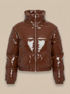 Scarlett | Women's Cropped Glossy Zip-Up Puffer Jacket