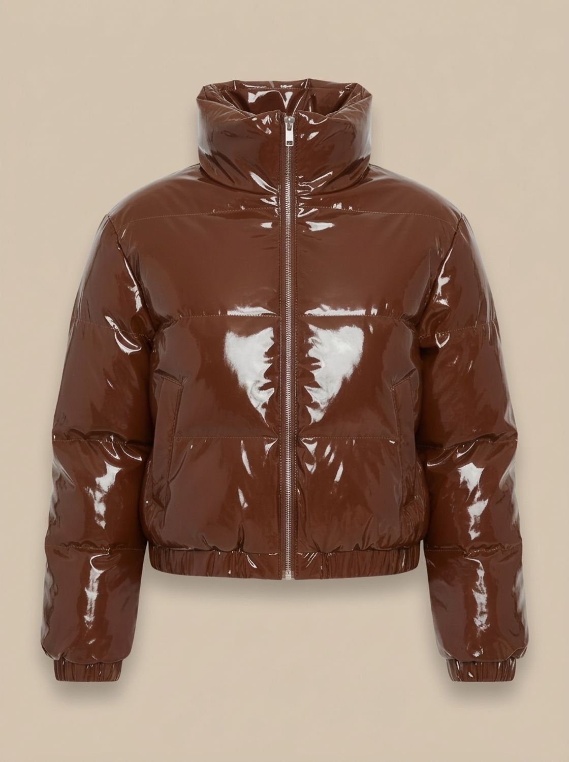 Scarlett | Women's Cropped Glossy Zip-Up Puffer Jacket