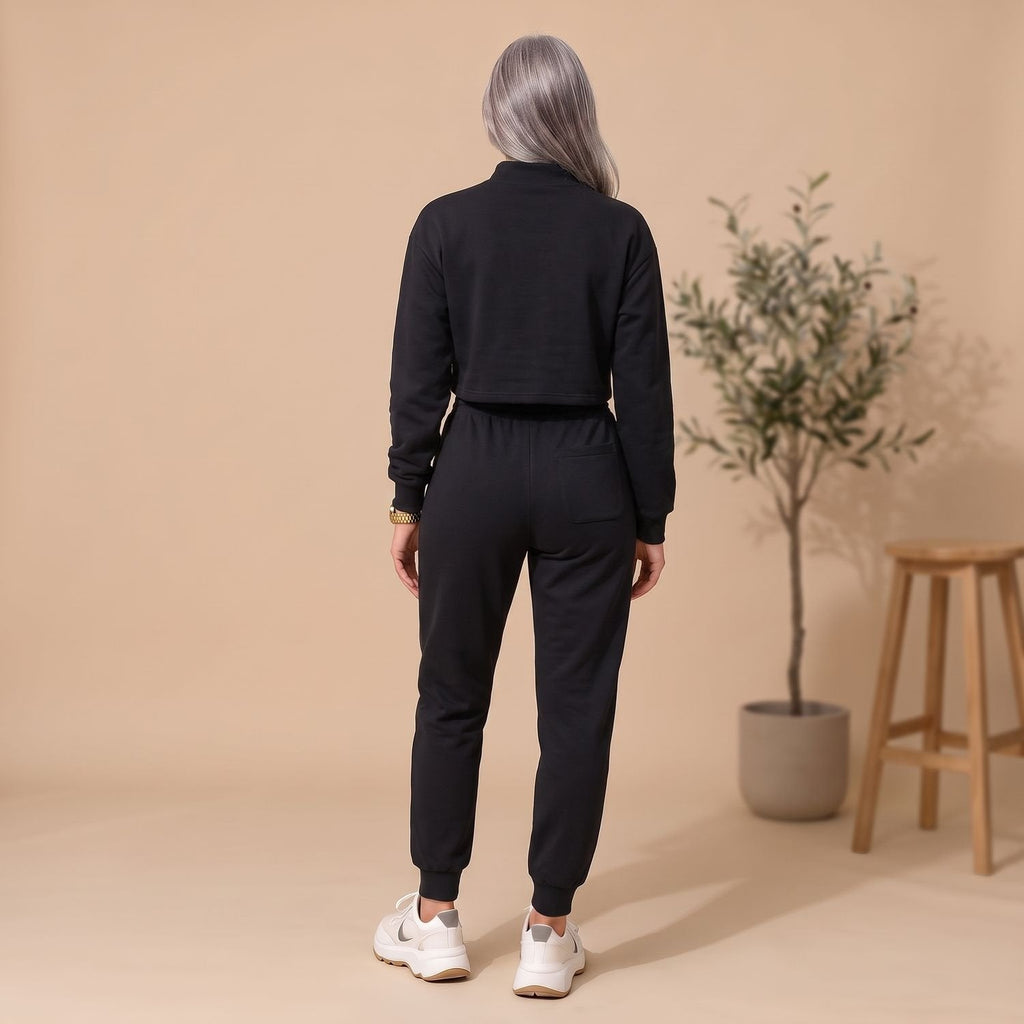 Penelope | Women's Cropped Sweater High-Waist Jogger Loungewear Set