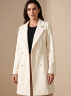 Madison | Women's Double-Breasted Knee-Length Flared Wool-Blend Coat