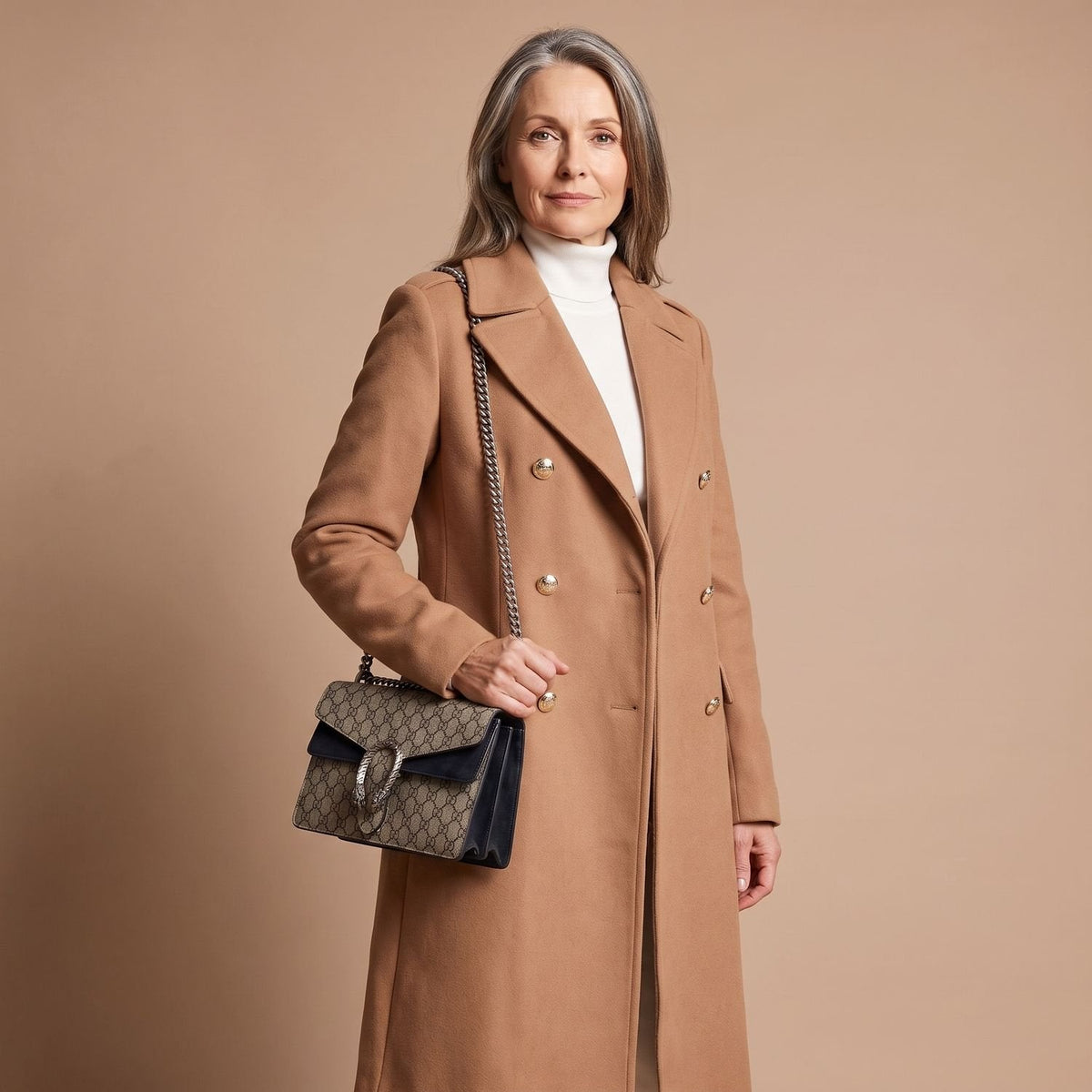 Sophia | Women's Double-Breasted Tailored Wool-Blend Midi Coat