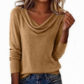 Harper | Women's Draped Cowl Neck Long-Sleeve Knit Sweater