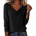 Harper | Women's Draped Cowl Neck Long-Sleeve Knit Sweater