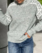 Madison | Women's Fair Isle Turtleneck Relaxed-Fit Knit Sweater