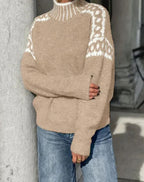 Madison | Women's Fair Isle Turtleneck Relaxed-Fit Knit Sweater