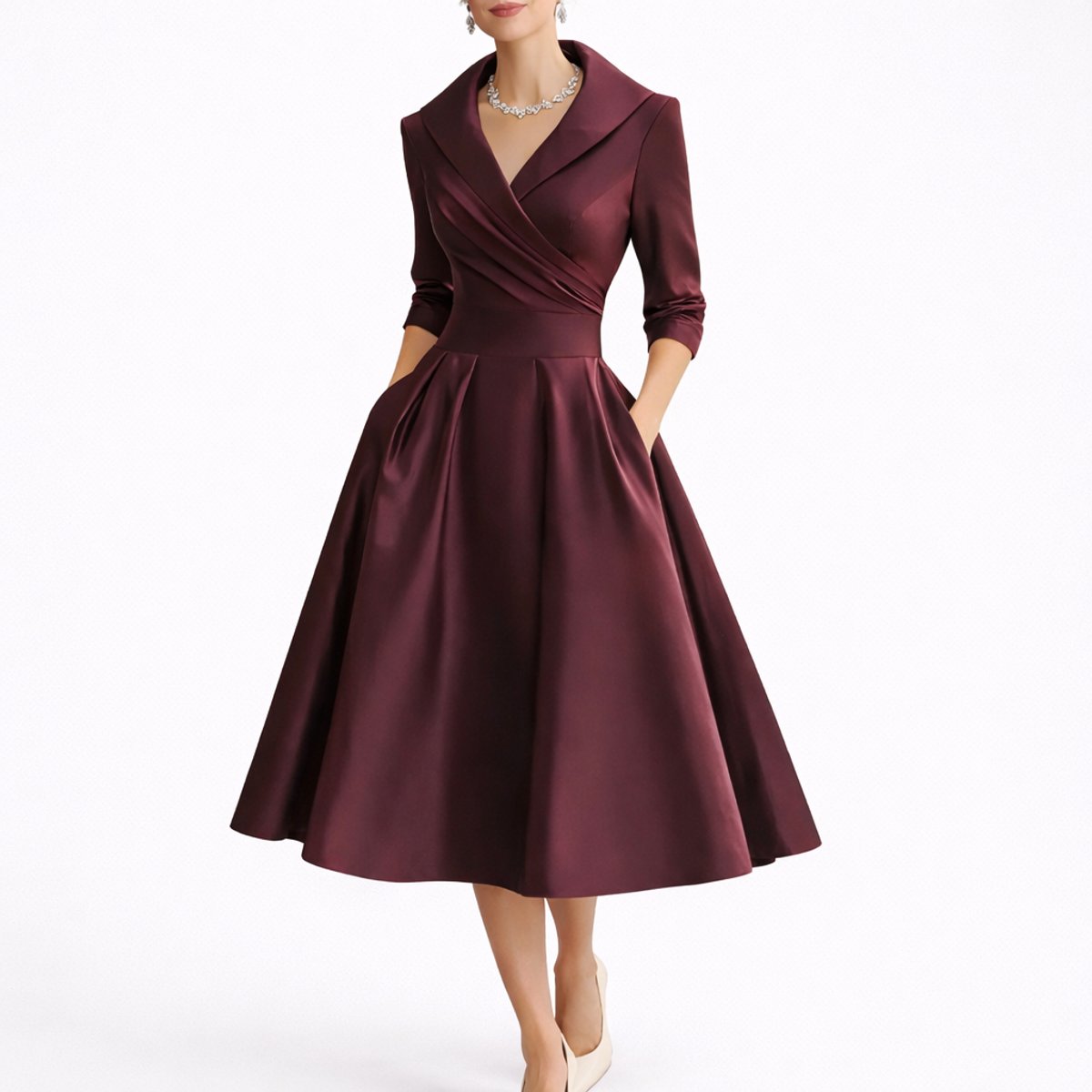 Madison | Women's Fall Wedding Guest Dresses Structured A-Line Midi Dress