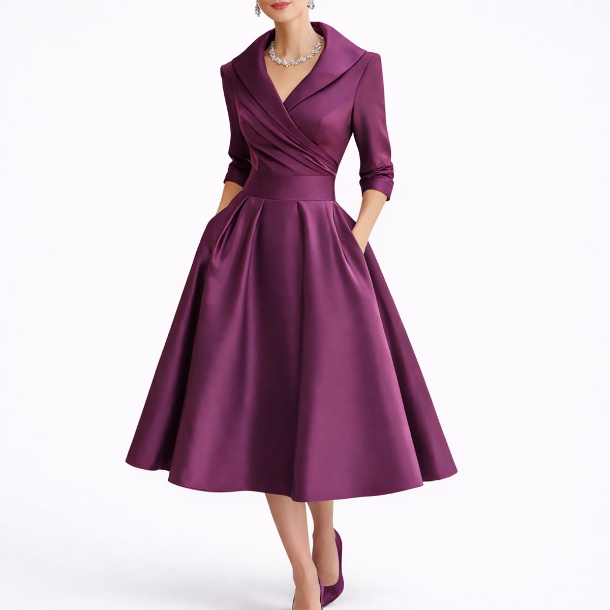 Madison | Women's Fall Wedding Guest Dresses Structured A-Line Midi Dress