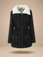 Mia | Women's Faux-Fur Collar Drawstring Waist Winter Parka Coat