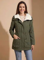 Mia | Women's Faux-Fur Collar Drawstring Waist Winter Parka Coat