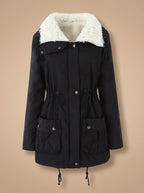 Mia | Women's Faux-Fur Collar Drawstring Waist Winter Parka Coat