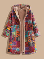 Madison | Women's Fleece-Lined Hooded Boho Patchwork Comfortable Jacket