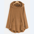 Luna | Women's Fleece Zip-Up Hooded Cat Pocket Sweater