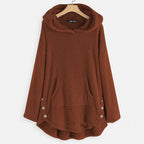 Luna | Women's Fleece Zip-Up Hooded Cat Pocket Sweater