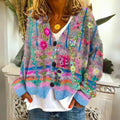 Evelyn | Women's Floral Embroidered Multicolor Button-Front Knit Sweater Cardigan