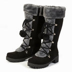 Madison | Women's Fur-Trimmed Lace-Up Mid-Calf Snow Boots