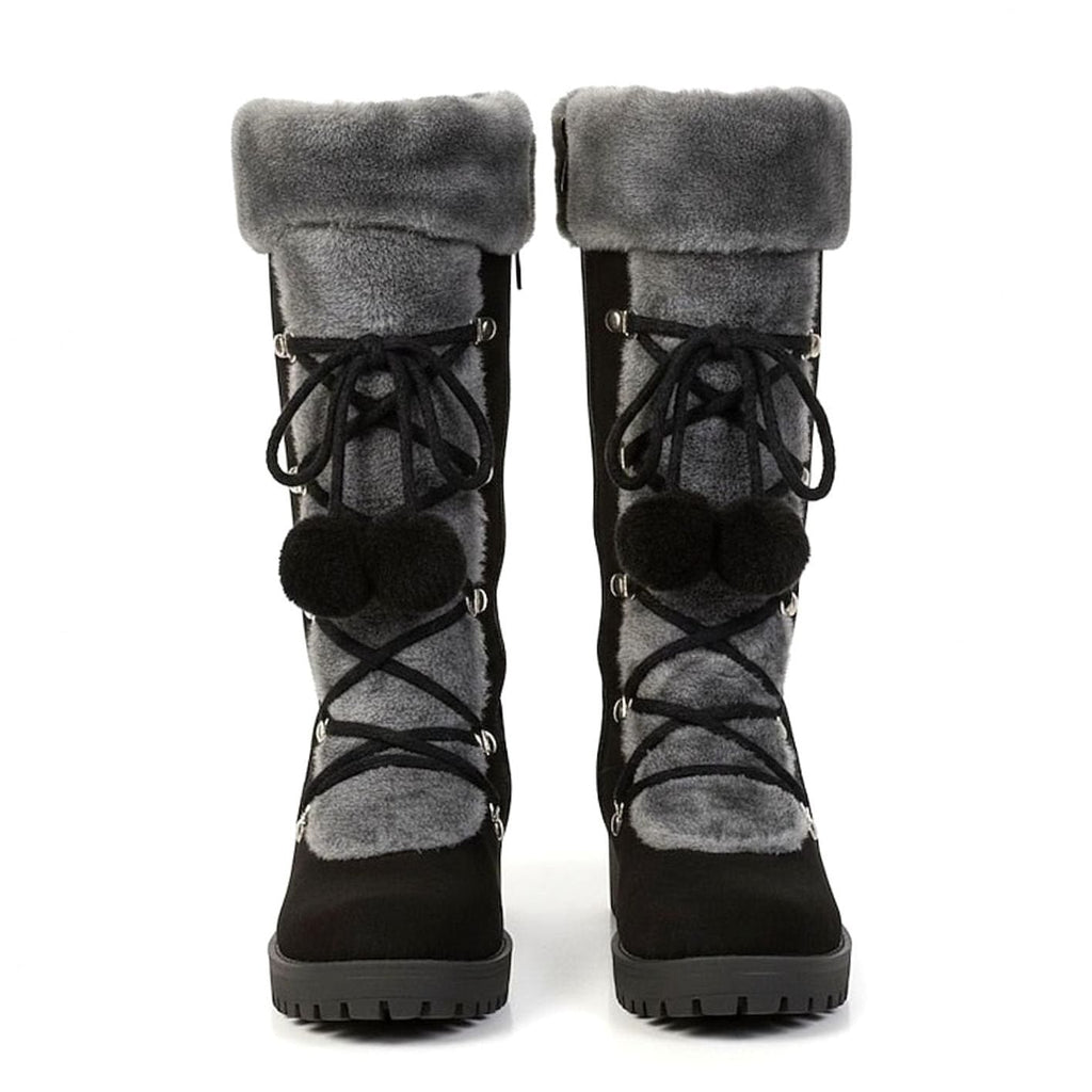 Madison | Women's Fur-Trimmed Lace-Up Mid-Calf Snow Boots