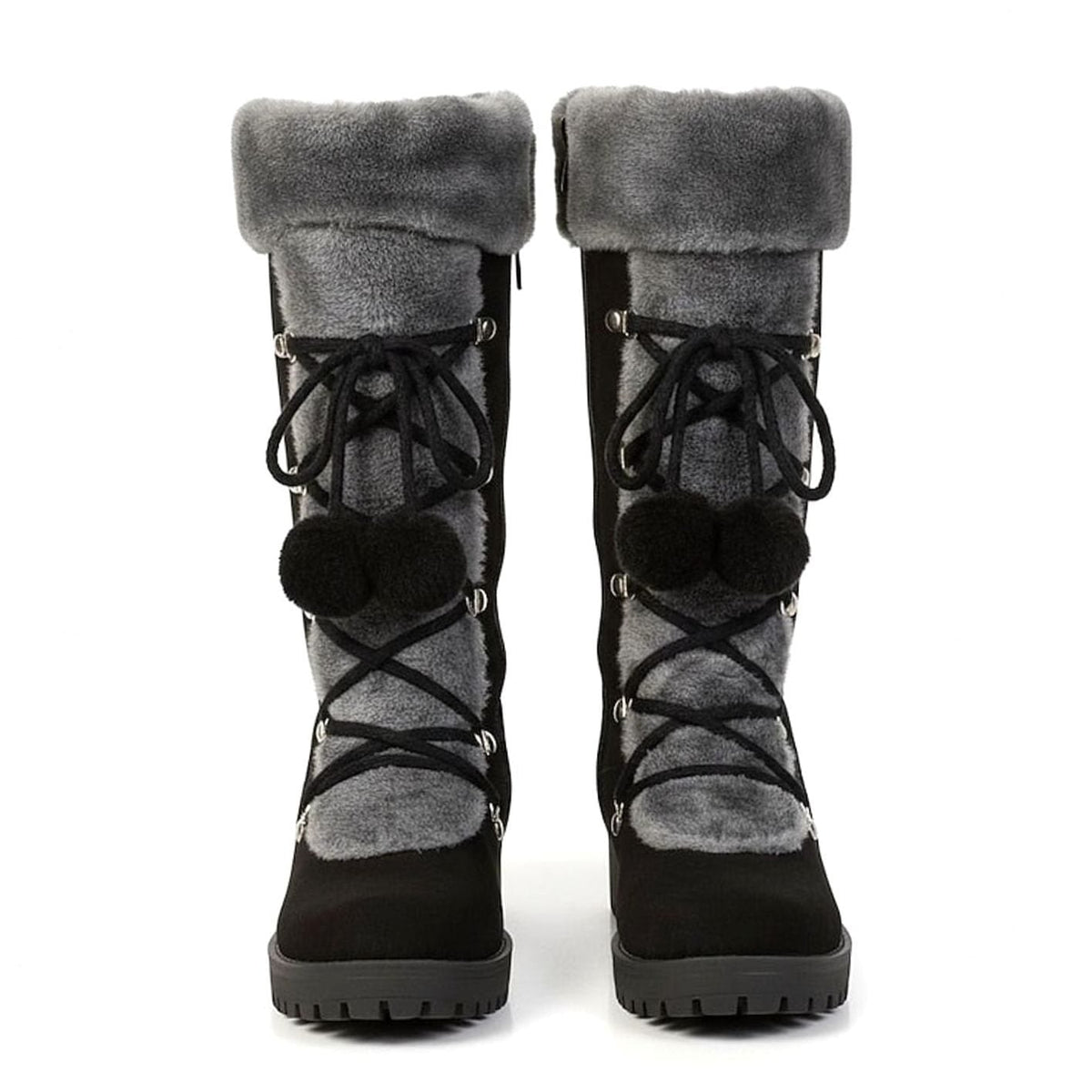 Madison | Women's Fur-Trimmed Lace-Up Mid-Calf Snow Boots