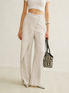 Camila | Women's High-Waist Asymmetric Wrap Wide Leg Pants