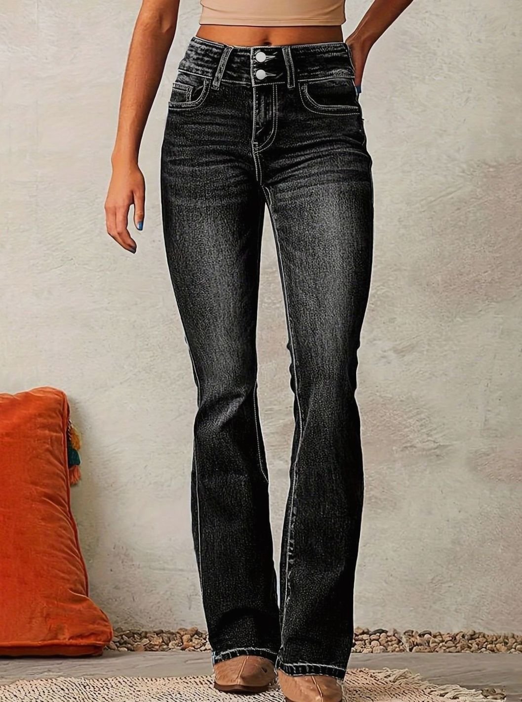 Scarlett | Women's High-Waist Flare Bootcut Pants Stretch Denim Jeans